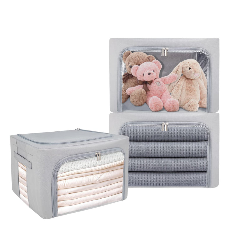 Clothes Storage Bins With Foldable Sturdy Frame,Stackable Storage Box For Closet