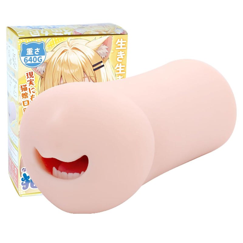 Male Masturbator Mouth Adult Sex Toys Lifelike Textured Vagina Blowjob Pocket Pussy Stroker Canines Tongue Throat Triple Wrapped Sex Toy For Men