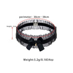 Costume Accessory Set - Plush Cat Ears, Choker, Nipple Clips, Anal Plug, Fur Tail, 4 Pcs