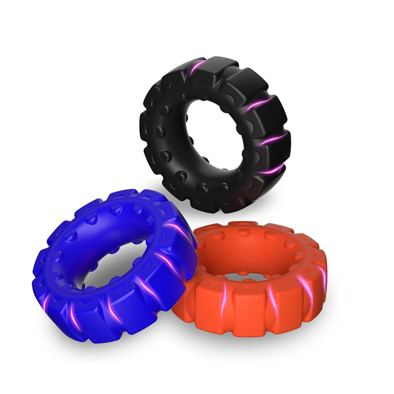 Erectile Dysfunction Ring Anillos Para Pene Thick Silicone Cock Ring For Men Cock And Ball Ring With Stretchy Tire Design Rubber Penis Rings Cockrings Erection Ring Testicle Toy Anillos Sexuales 3 Pcs