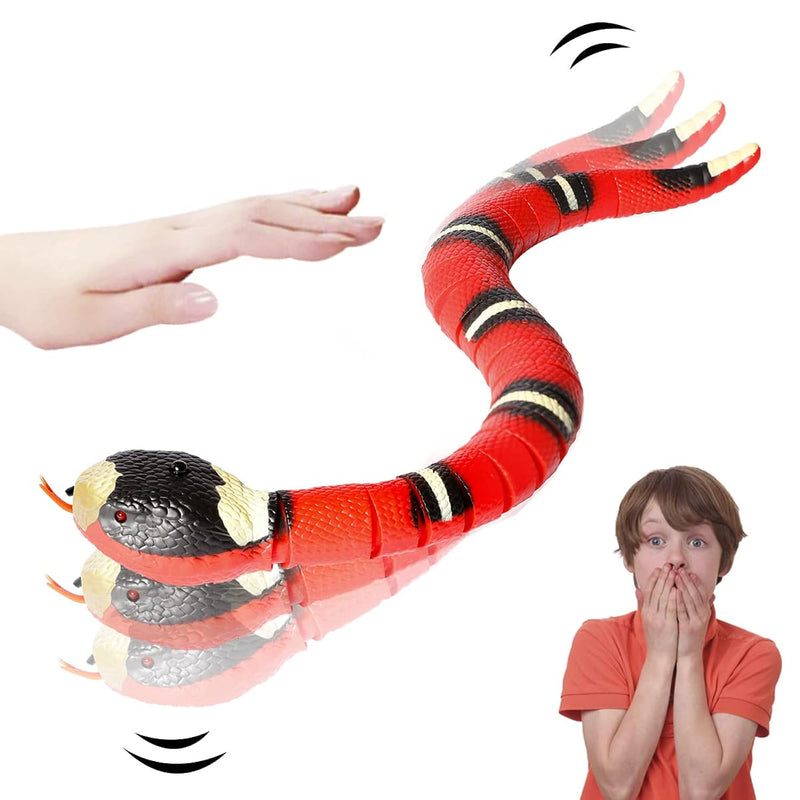 Induction Snake Toy For Kids Pets, 16" Rechargeable Realistic Rattle Snake Toy