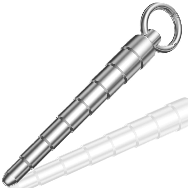Urethral Sounds – 3.54-Inch-Long Stainless-Steel Cone Shaped Penis Plug Urethral Dilator With Safe Ring - Masturbation Rod For Men (M: 0.23-0.51 Inch)
