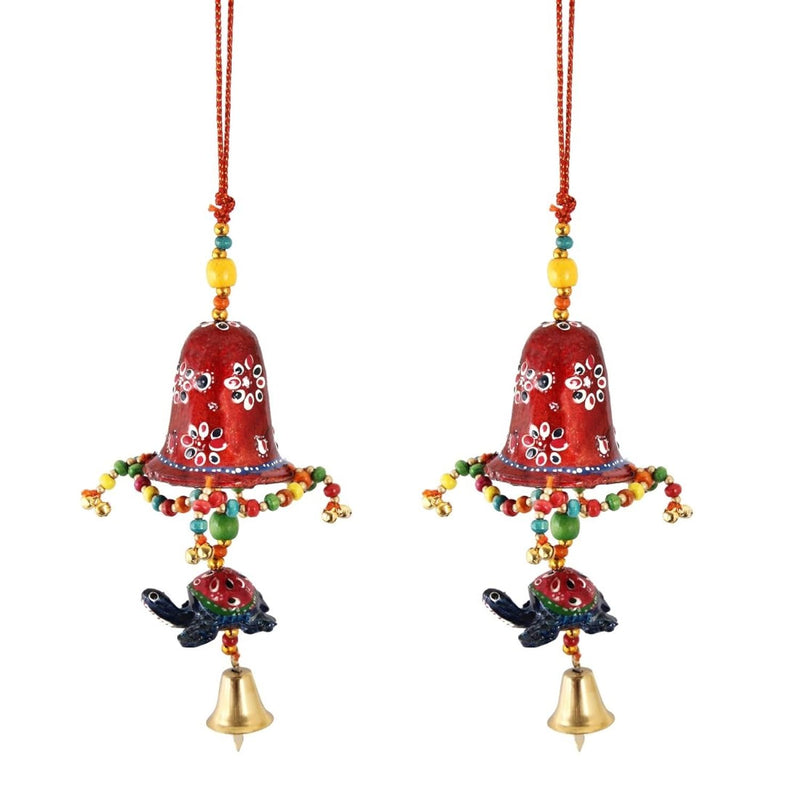 Men'S Door Hanging Set Of 2Pc Maroorn Bell With Jhalar With 2 Pc Tortoise With