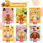 Thanksgiving Stickers for Kids - Turkey Face Stickers for Thanksgiving Crafts and Party Decorations
