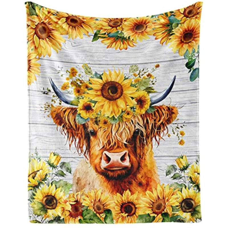 Highland Cow Gifts - Blanket For Kids Adults - Highland Cow Blanket For Women Girls - 60"X80" Kids Throws For Bed, Living Room