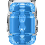Main Squeeze - Pop-Off - Optix - Palm Sized Variable Pressure Ultraskyn Compact Stroker - Dual Entry - Squeezable Grip Allows Users To Control Pressure & Suction - Crystal Blue