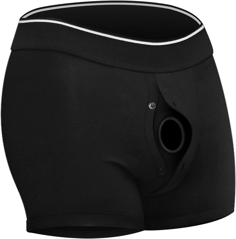 Strap-On Harness Shorts for Couples, Unisex, Strapless Hollow, Size S (28-32" Waist)