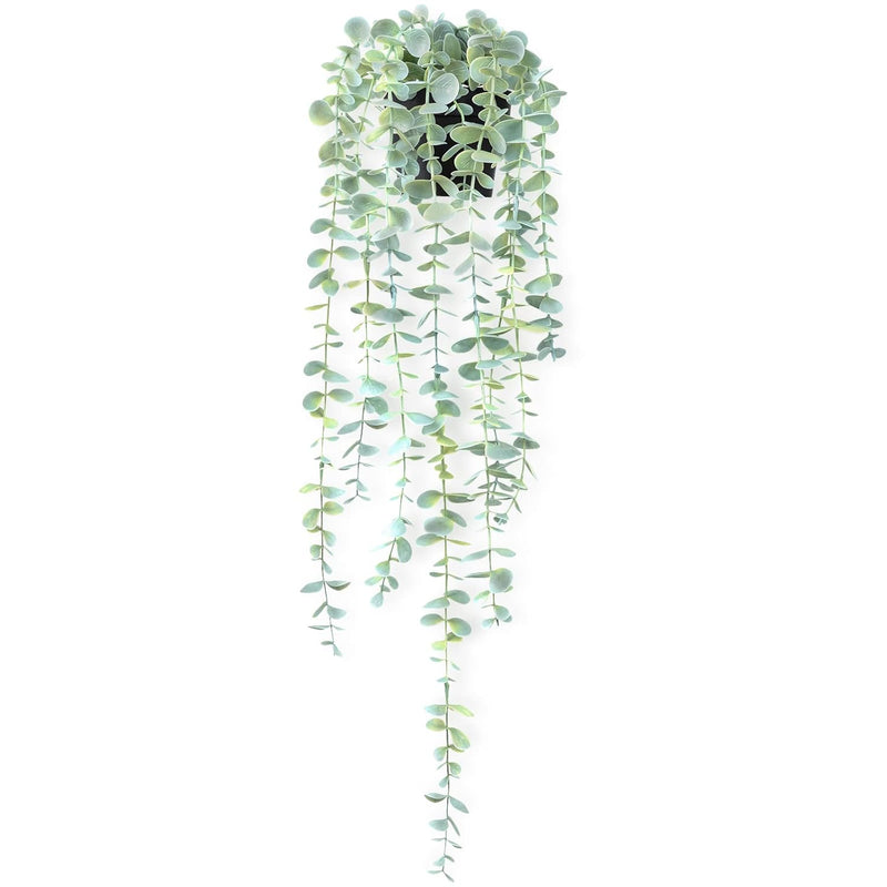 Artificial Plants Hanging Eucalyptus Fake Greenery In Plastic Pot For Wall Mou