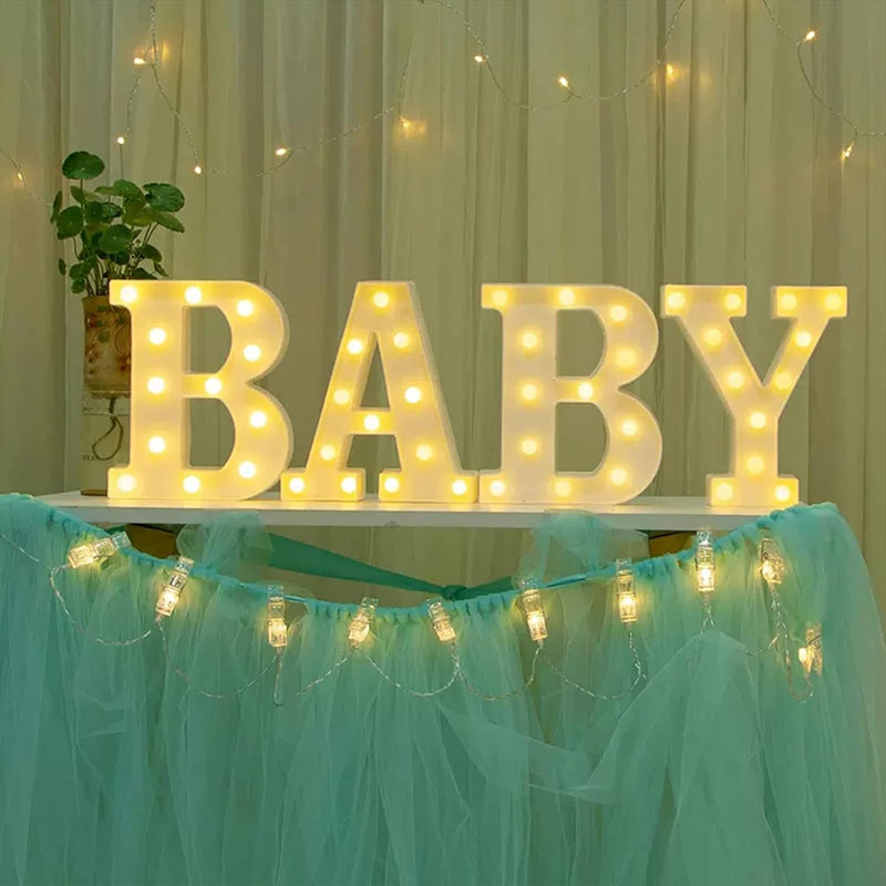 Baby Marquee Light Up Letters - Led Letter Number Light Sign Decoration For Bi