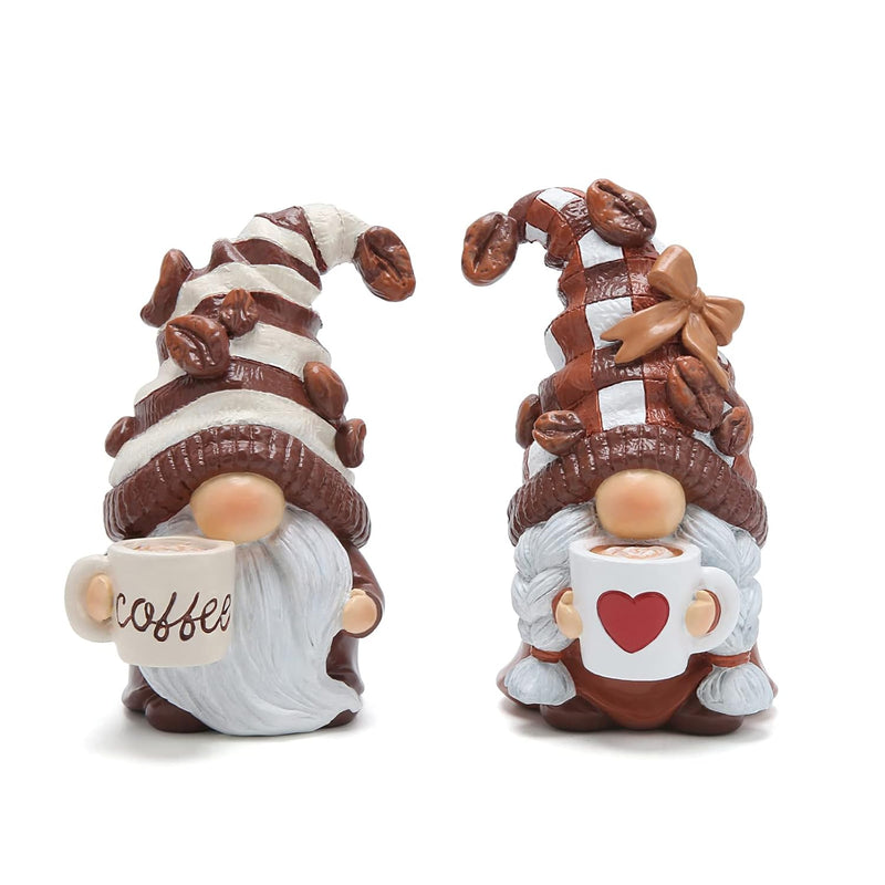 2Pcs Coffee Gnomes Coffee Bar Decor Accessories Spring Summer Swedish Tomte El