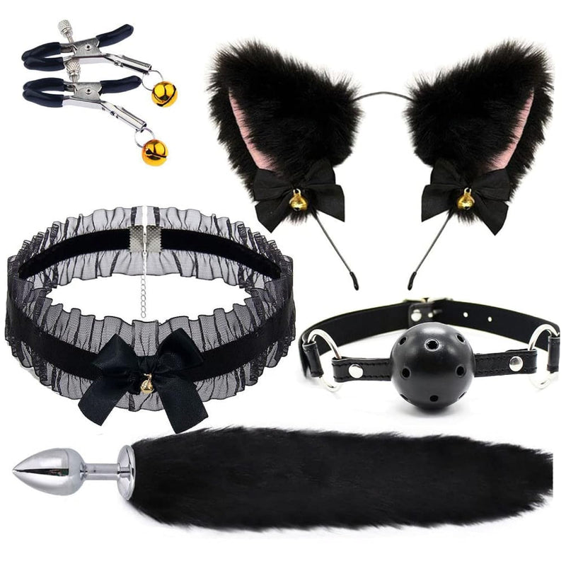 5Pcs/Set Butt Plug Anal Plug Set, Sex Fox Tail Anal Sex Toys Butt Plugs Anal Plug Sex Toys For Women Man Beginners Adult Couples