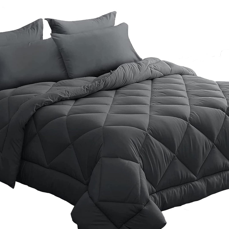 Queen Comforter Set 7 Pieces, All Season Reversible Bed In A Bag Queen, Ultra