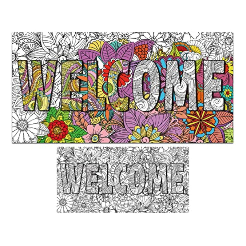 Giant Mandala Coloring Posters 50" x 25" Jumbo Welcome Mandala Coloring Posters for Kids