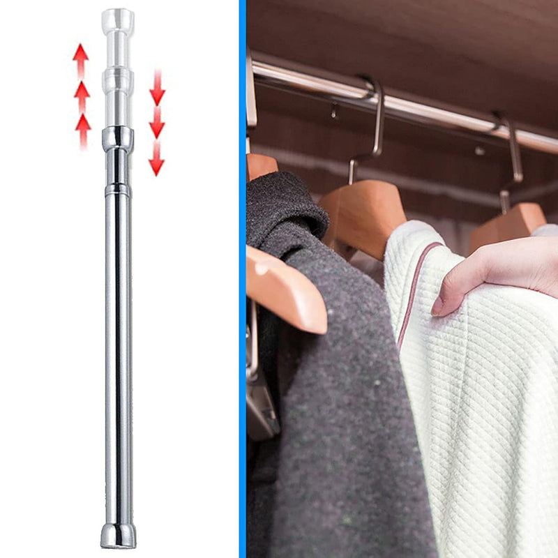 18 To 30 Inches Adjustable Closet Rod, Wall Mounted Hanging Rod For Closet, Prem