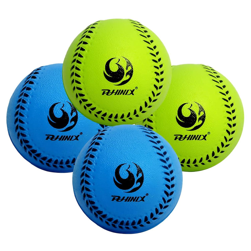 9" Soft Foam Baseball For Kids Practice 4 Pack (Blue & Green)