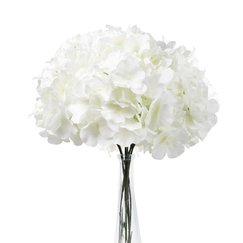 5 Pcs Hydrangea Artificial Flowers With Detachable Stems Full Silk Hydrangeas