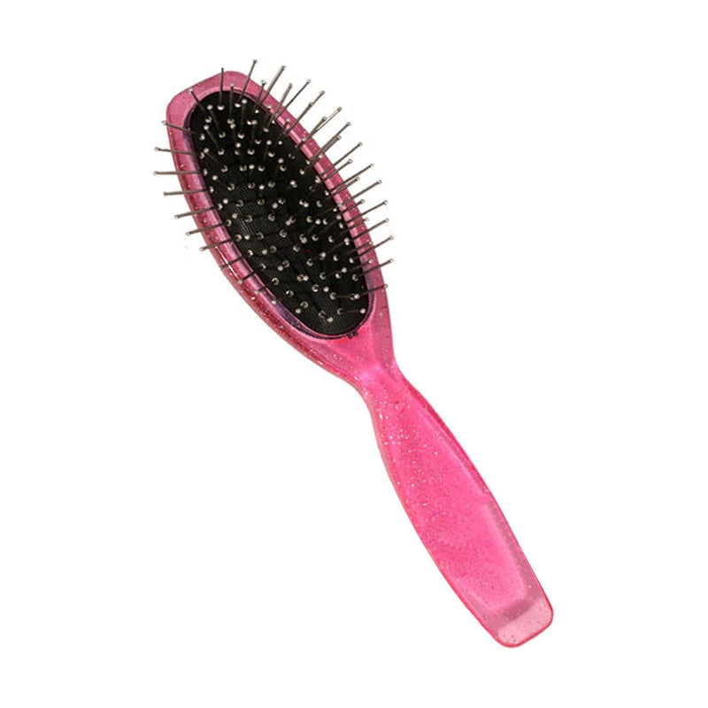 18" Glittery Hot Pink Doll Hairbrush, Ideal For Wig Like Hair