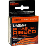 Ultra Sensitive Ribbed Condoms, 3 Pack for Adults