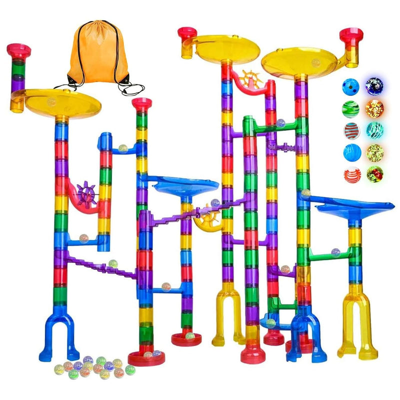Marble Run 132Pcs Marble Maze Game Building Toy For Kid, Marble Track Race