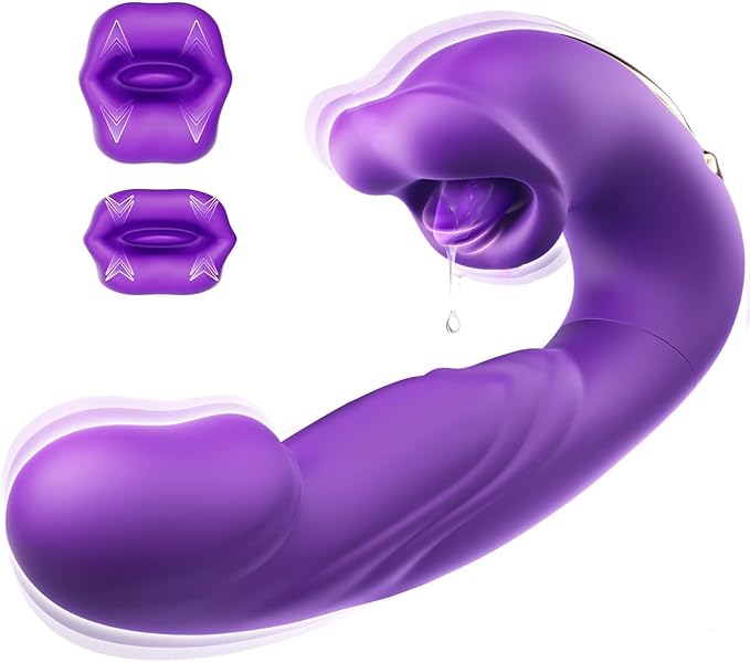 G Spot Vibrator Dildo For Women - Thrusting Vibrator Women Sex Toys With 10 Thrusting & Vibrating & Licking Modes Tongue Toy For Clitoral Stimulation Thrusting Dildo Anal Sex Toys