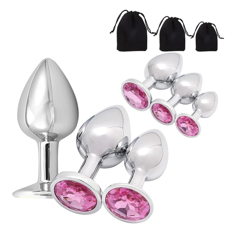 Metal Anal Plug - Butt Plug Set 3 Pcs Anal Plugs, Buttplug, But Plug, Sexual Stimulation Device For Butt Plug Set, Anal Sex Toy Butt Toys Anal Toys, Butt Training Plugs Kit For Women Men Couple