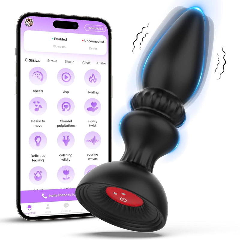 Anal Plug Vibrating Adult Sex Toys For Men Anal Vibrators Anal Sex Toys Butt Plug Prostate Massager With 10 Vibrators App Remote Control Vibrator Adult Sex Toys & Games For Woman Male Couples