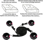 BDSM Restraint Kit with Eye Mask, Hand & Ankle Cuffs, Straps & Rope for Couples