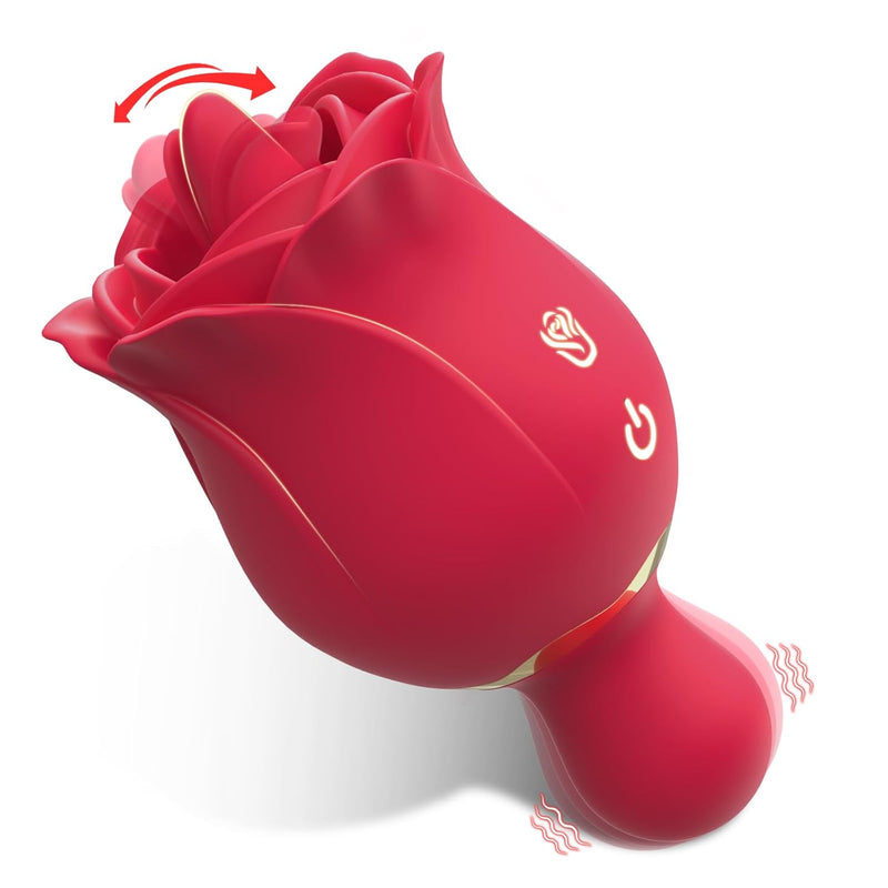 Rose Sex Toy Vibrator, 2In1 Clitoral Tongue Licking Vibrator With 18 Vibration Modes For Clit Dildos Nipples, Rose Sexual Stimulation Device, Adult Sex Toys For Women