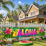 Hawaiian Luau Party Decorations Aloha Fence Banner 118 x 20 Inch
