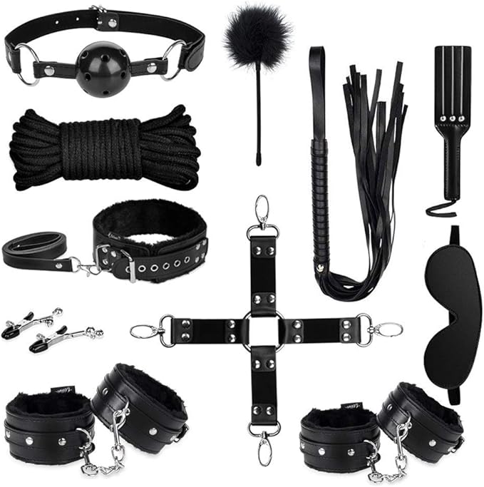 11-Piece Leather Bondage Set – Restraint Kit for Couples & Beginners
