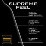 Supreme Feel Non-Latex Condoms, 10 Count, Ultra-Thin & Pre-Lubricated for Comfort