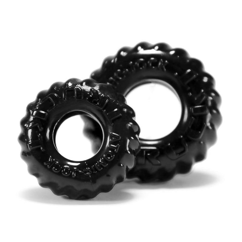 Truckt Silicone Cockring, Velvet Smooth Ballring With Concave Indent, Couples Adult Toys, 2-Sizes Mens Pleasure Accessories, 2 Pack, Black