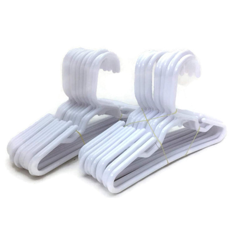 24 White Plastic Hangers(2 Dozen) Fits 18 Inch Dolls Clothes 18" Doll Cloth