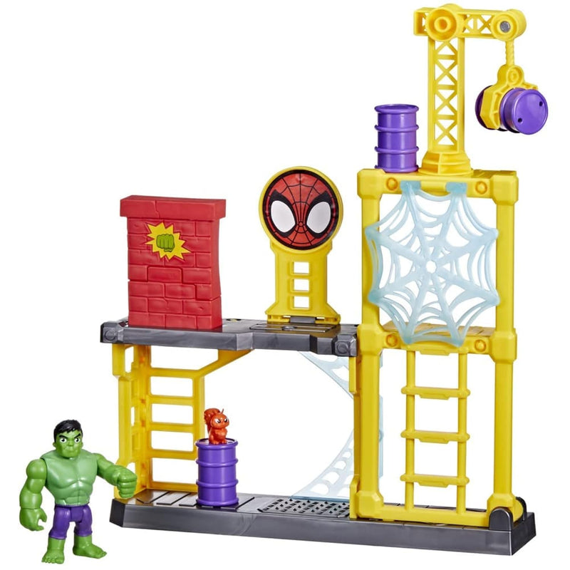 Hulk’S Smash Yard Preschool Toy, Hulk Playset With Toppling Tower And Smash