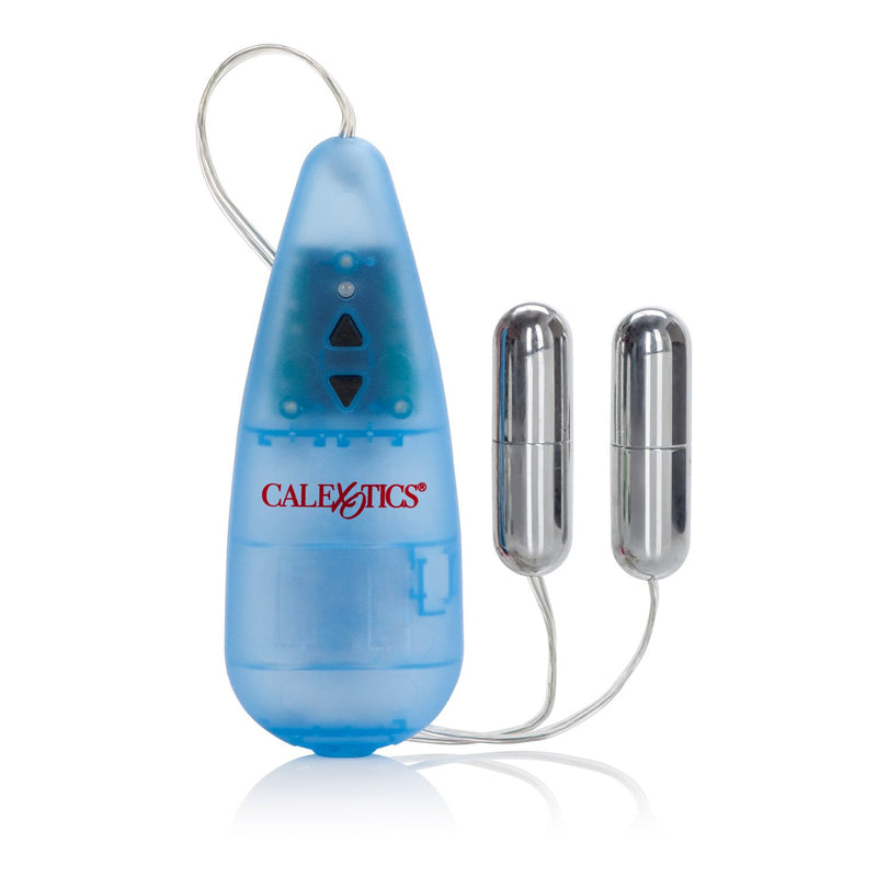 Pocket Exotics Wired Double Slim Bullet Vibrator - Sex Toys For Couples - Adult Vibe Massager Eggs - Blue