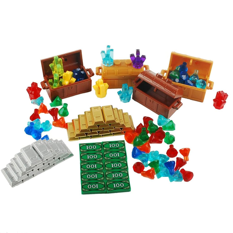 Treasure Accessories Set Building Blocks Bullion Money Gold Bar Jewelry Bui