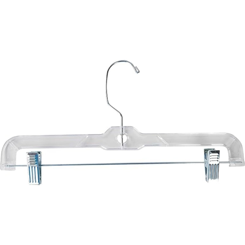 14 Inch Clear Plastic Skirt And Pants Hangers - Pack Of 20 - Perfect For Lightwe