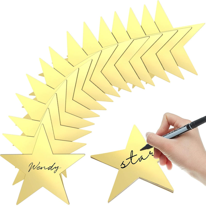80 Pieces Stars Cutouts Double Printed Paper Star Decorations Glitter Star Con