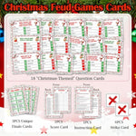Christmas Feud Games, Xmas Santa Game Cards, Winter Party Games For Family Friends, Friendly Feud Game For Groups, Holiday Party Decorations Supplies Favors, 18