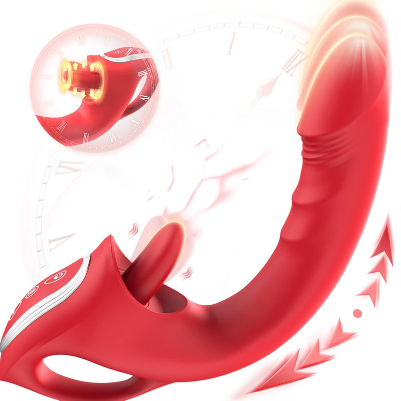 Vibrator Dildos For Women Clit Licker Vibrator Sex Toys Rabbit Vibrators Thrusting Clit Vibrator For Women With10 Vibration Modes 7Thrusting Modes Featuring Licking Andg Spot Vibrator Couple Adult Toy