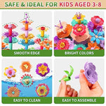 148Pcs Flower Garden Building Toys For 3 4 5 6 Year Old Girls, Educational Activity Preschool Birthday Gifts For 3 4 5 Year Old Girls, Building Stem Toys For Kids Toddlers Ages 3-5
