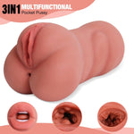 3-In-1 Male Stimulator With Realistic Textures - Premium Tpe, Multi-Stimulation Design, Thick & Durable (1.47 Lbs), Easy Clean, Discreet Shipping