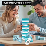 Spanish 54Pcs Blocks Game For Adult | Couple Wooden Tumbling Stacking | Date Night Tower Board For Lover | Valentine'S Gifts
