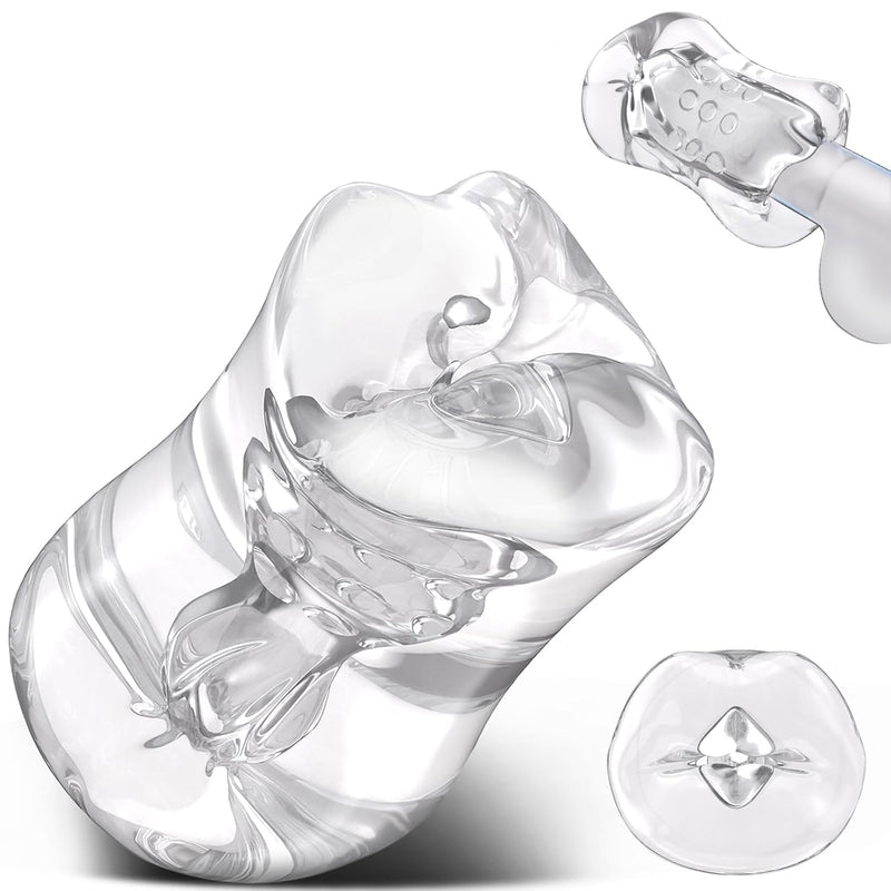 Male Sex Toys For Men, Male Masturbator Dual Open Ended With 3D Realistic Textured Tunnels, Mouth-Shaped Male Stroker Pocket Pussies Adult Sex Toys Masturbation,Transparent Soft