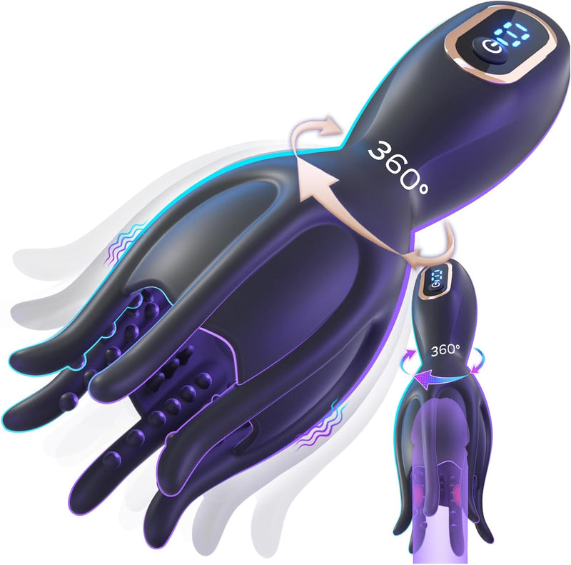 Male Masturbator with 360° Rotating Vibration & Soft Silicone Sleeve