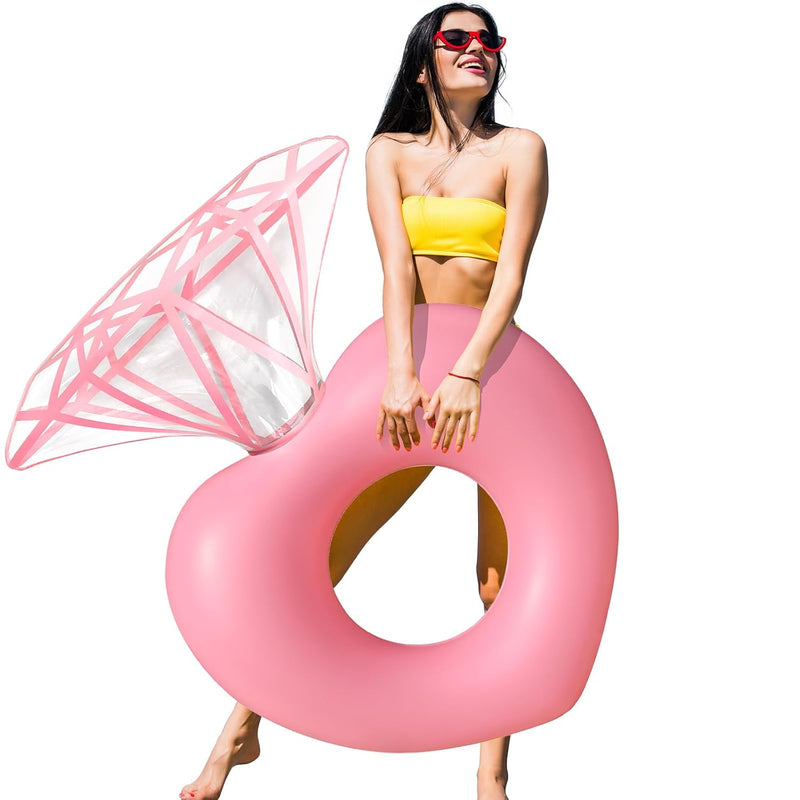 Diamond Golden Ring Pool Floats, Engagement Ring Inflatable Raft Swimming Pool