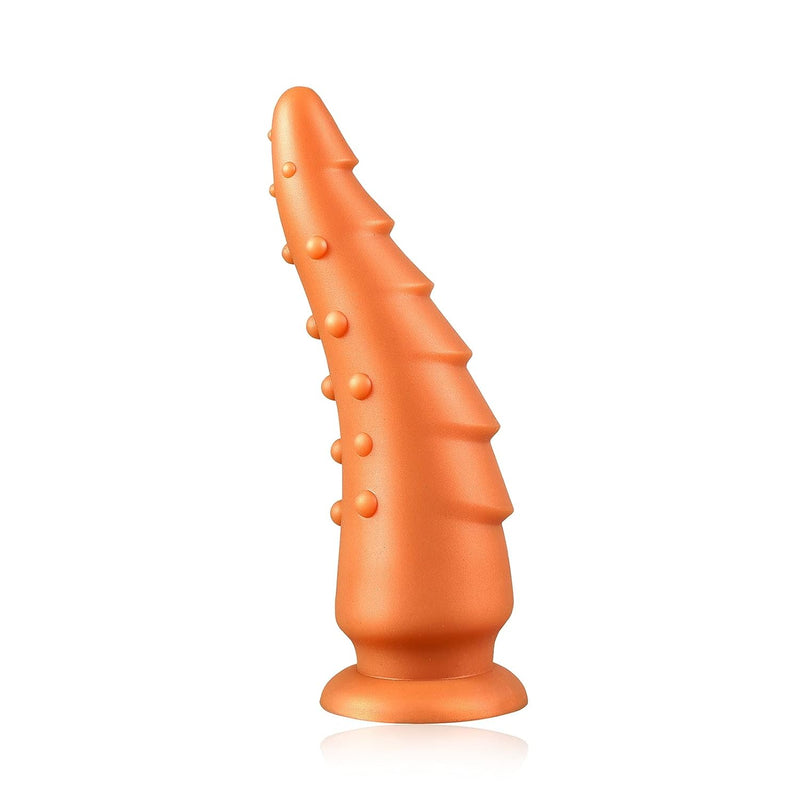 Liquid Silicone Sex Toys Anal Plug For Male And Female Masturbation Anal Expander With Powerful Suction Cup Strong Suction, Grain Layered Design On Both Sides Experience Double Pleasure (S)