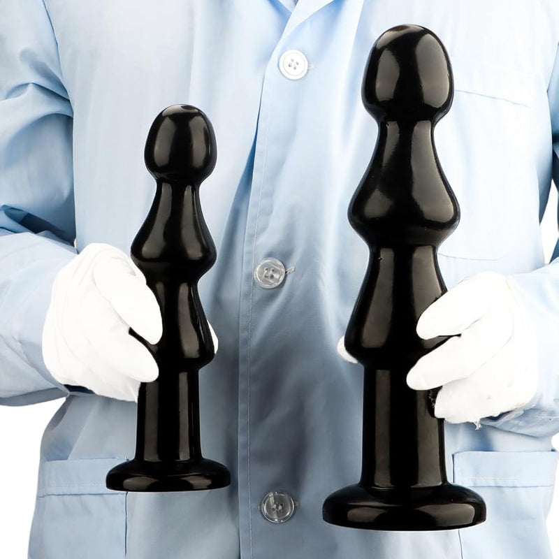 Large Butt Plug Dildo Trainer Anal Stretcher Big Anal Plug With 3 Anal Beads Prostate Massager Thick Anal Dildos With Strong Suction Cup, Adult Sex Toys & Games For Women Men Gay (L)