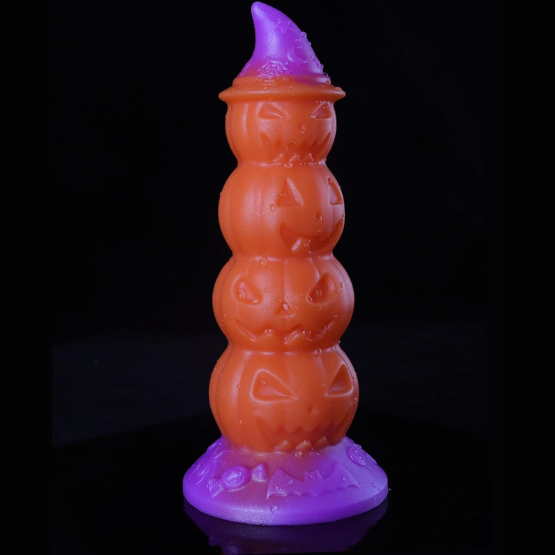 4.72In Magic Pumpkin Fantasy Monster Dildo, Realistic Glow Silicone Anal Plug With Strong Suction Cup, Thick Anal Dildo Anal Beads, Fantasy Monster Dildo Gay Sex Toys For Beginner Men Women Couple Gay