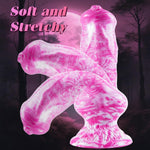 Liquid Silicone 2.2 Inch Wide Dog Dildo, 11 Inch Knotted Suction Cup